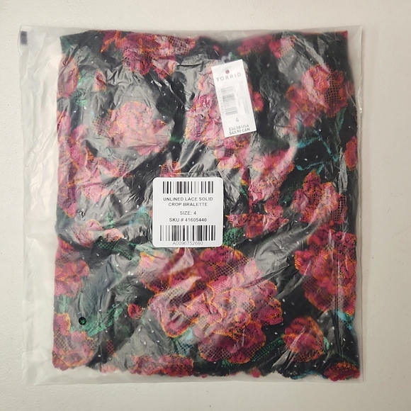 ❤️NWT VINTAGE TORRID LINGERIE - LACE LONGLINE BRALETTE - FLORAL POWER MESH - Picture 6 of 15